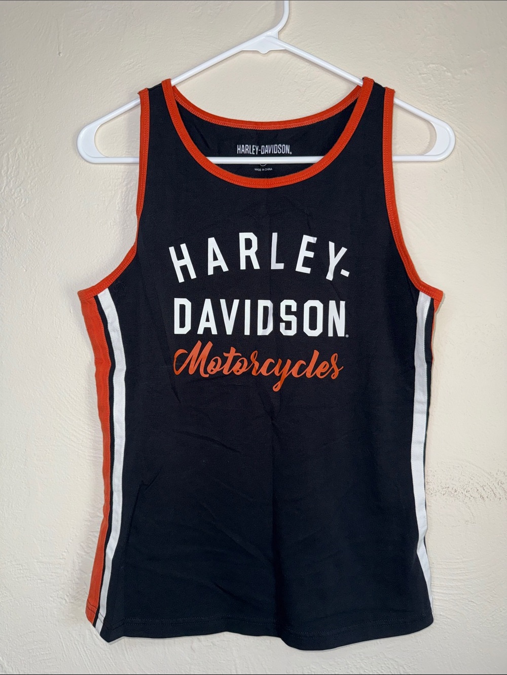 Harley-Davidson Women’s Tank Top Medium Black Orange Athletic Motorcycle